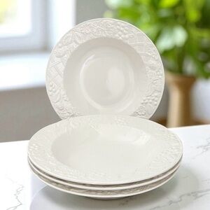 MIKASA English Countryside Ironstone Embossed Rim Bowls French Country Farmhouse